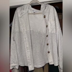 Women's Cream Button-Up Cardigan